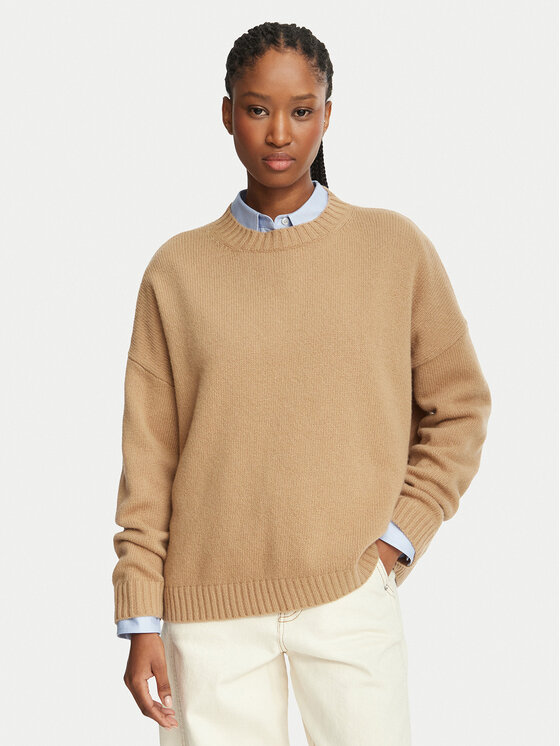 Weekend Max Mara Sweter Sibari 2625366212 Brązowy jasny Regular Fit