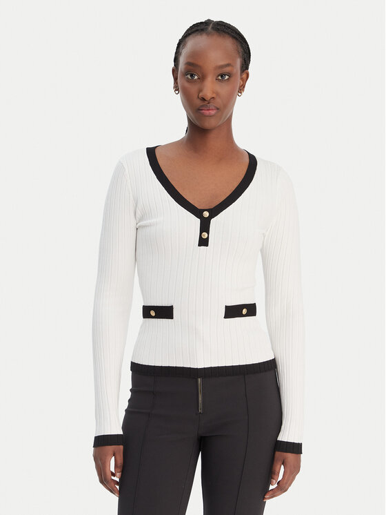 Guess Sweter W6RR26 Z3HP2 Biały Classic Fit