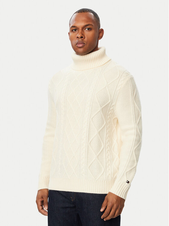 Tommy Hilfiger Golf MW0MW44706 Beżowy jasny Regular Fit