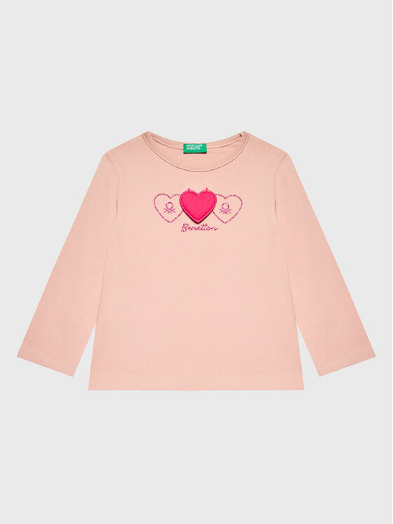United Colors Of Benetton Bluzka 3ATNG105X Różowy Regular Fit