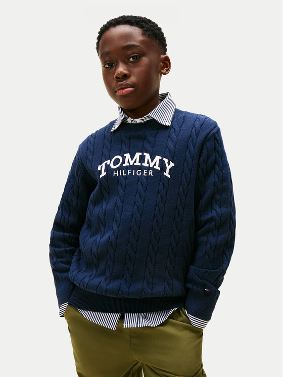 Tommy Hilfiger Sweter KG0KG08953 Granatowy Regular Fit