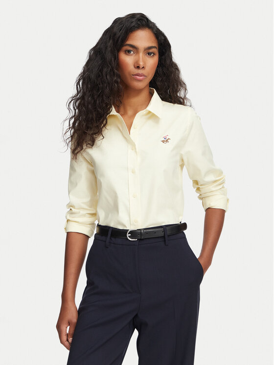 Beverly Hills Polo Club Koszula P-SS26W-SH6600 Żółty Regular Fit