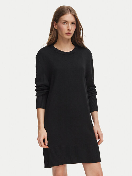 BOSS Sukienka dzianinowa 50569849 Czarny Regular Fit
