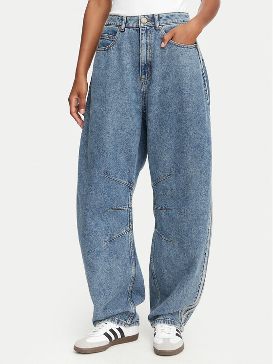 adidas Jeansy KQ6476 Niebieski Barrel Fit