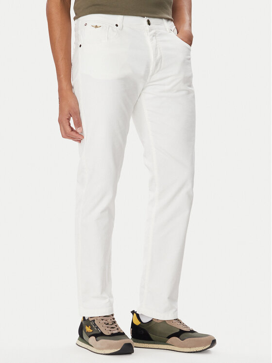Aeronautica Militare Jeansy 262PJ0216UCT04391 Kremowy Straight Leg