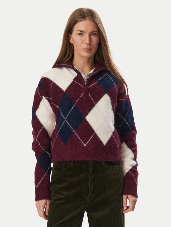 Tommy Jeans Sweter Fluffy DW0DW23351 Fioletowy Regular Fit