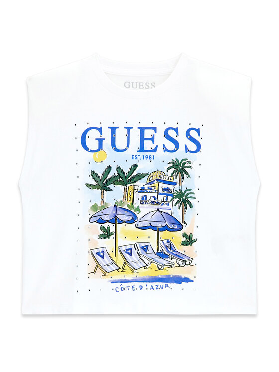 Guess Top J6GI12 K8HM4 Biały Regular Fit