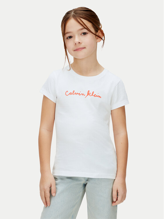 Calvin Klein Jeans T-Shirt LVCKSJA17G Biały Regular Fit
