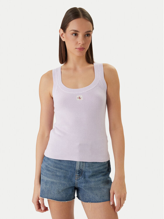 Calvin Klein Jeans Top LV047F355G Różowy Slim Fit