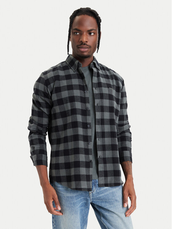 BOSS Koszula Rickert _M 50569719 Zielony ciemny Regular Fit