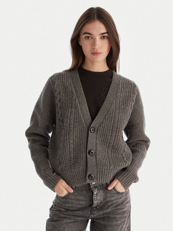 G-Star Raw Kardigan Cable D27729-D770 Szary Relaxed Fit