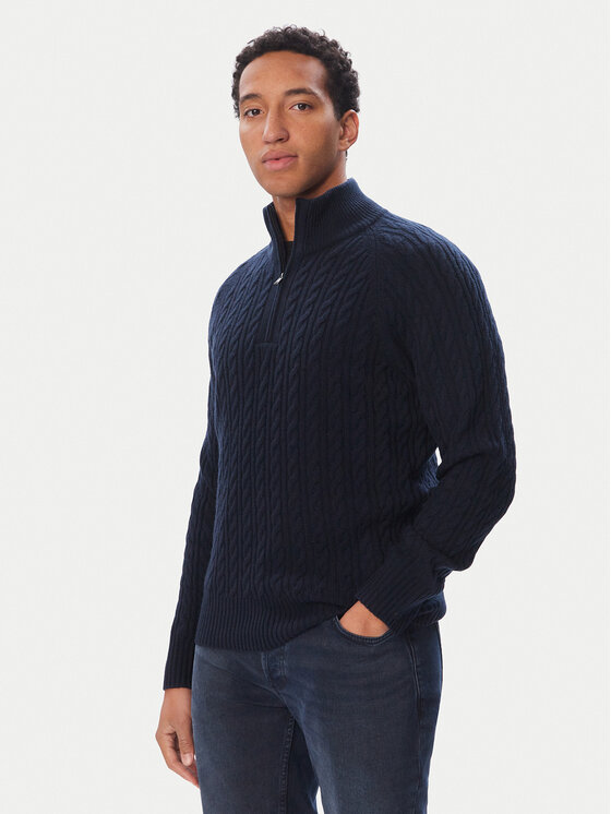 BOSS Sweter H-Furore 50570640 Granatowy Regular Fit
