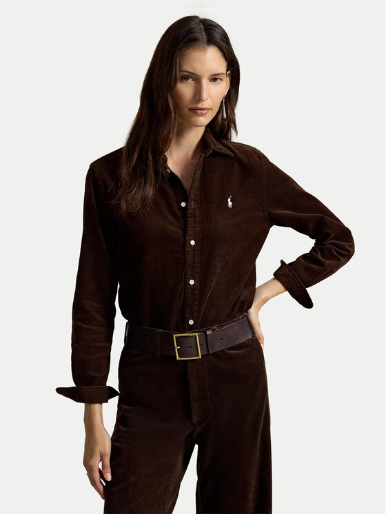 Polo Ralph Lauren Koszula 211A93203009 Brązowy ciemny Regular Fit