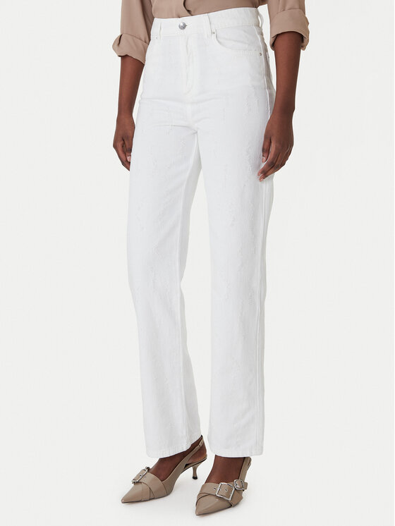 Marella Jeansy 2613181024 Biały Wide Leg