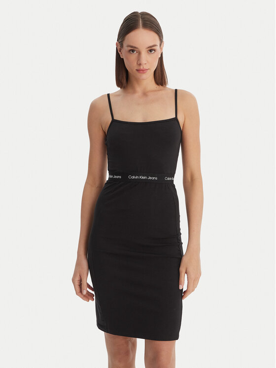 Calvin Klein Sukienka codzienna LV047F289G Czarny Slim Fit