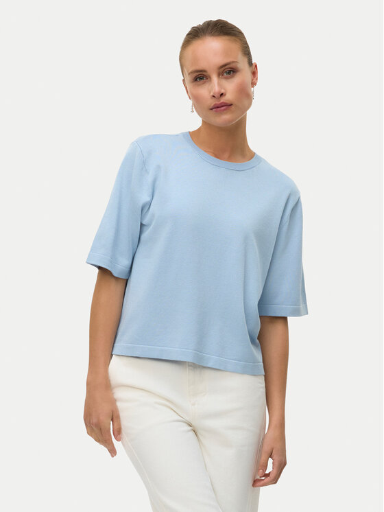 Vero Moda Sweter Silje 10320460 Błękitny Oversize