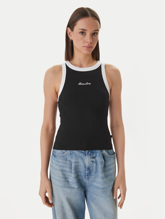 Guess Jeans Top W6GPZ8 KF641 Czarny Slim Fit