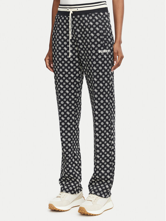 Guess Spodnie dresowe V5YB20 KB212 Czarny Regular Fit
