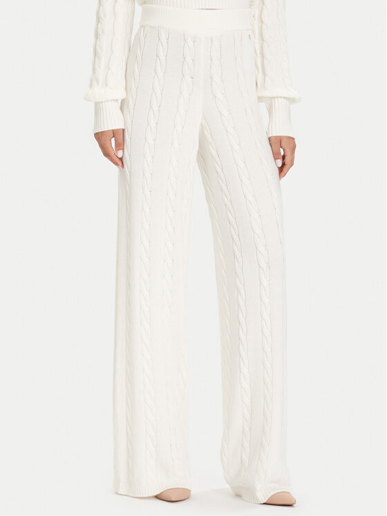 Guess Spodnie dzianinowe W5BB52 Z1192 Écru Regular Fit