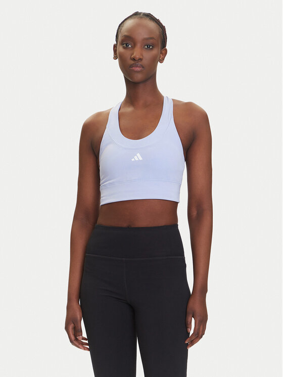 adidas Biustonosz sportowy Run Pocket JI5991 Fioletowy Slim Fit