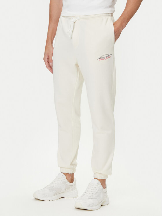 Jack & Jones Spodnie dresowe Kane Billy 12283257 Écru Relaxed Fit