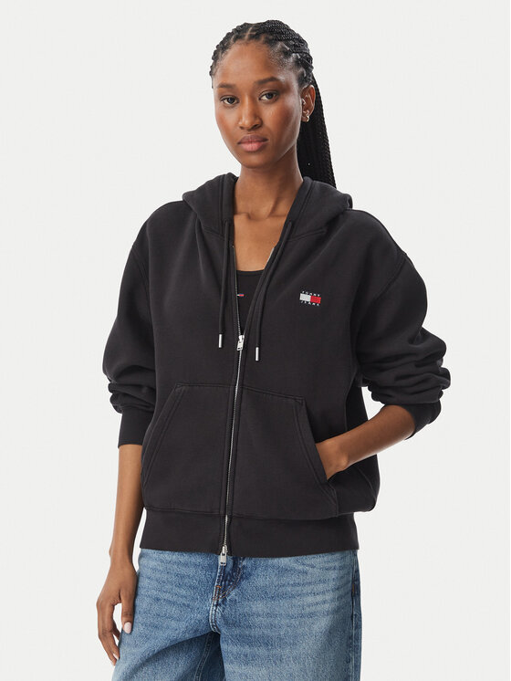 Tommy Jeans Bluza Badge DW0DW23529 Czarny Regular Fit