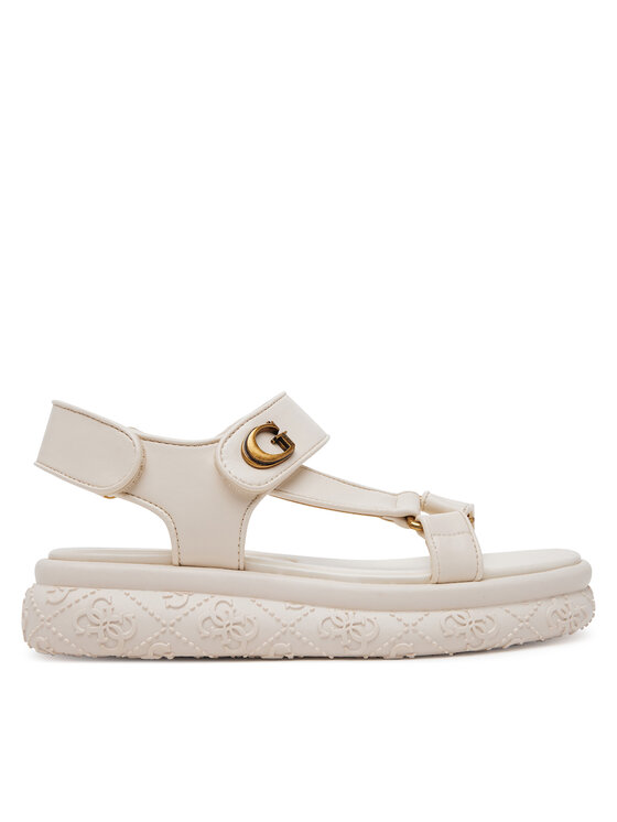 Guess Sandały FLJLAN ELE03 Écru