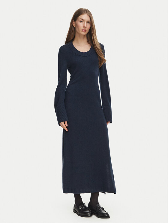 Tommy Hilfiger Sukienka dzianinowa Scoop WW0WW52306 Granatowy Regular Fit