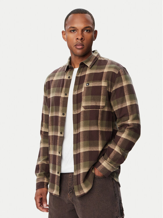 Quiksilver Koszula Motherfly Plaid EQYWT04712 Zielony Regular Fit