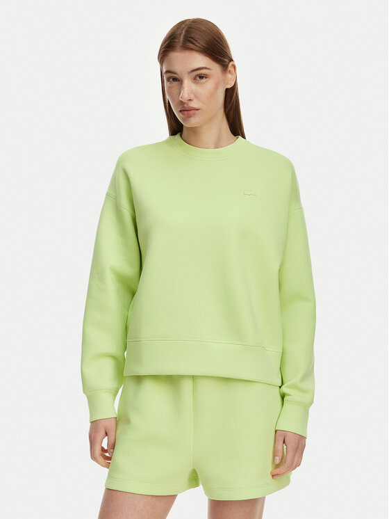 Lacoste Bluza SF0046 Zielony jasny Oversize