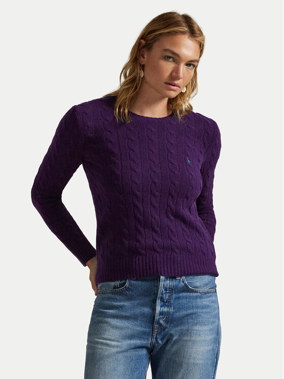 Polo Ralph Lauren Sweter 211971865011 Fioletowy Slim Fit