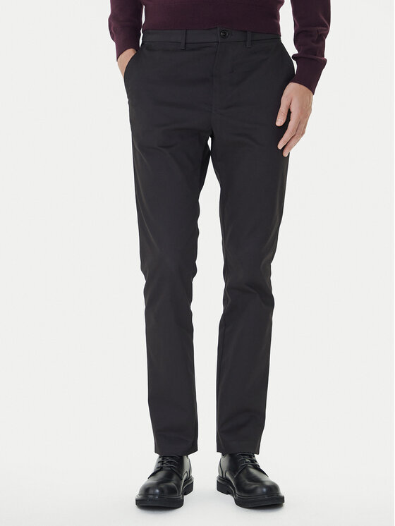 Calvin Klein Chinosy LV04LD613G Czarny Slim Fit