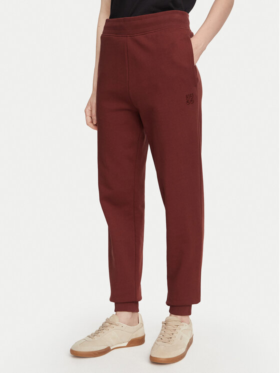 HUGO Spodnie dresowe Nelfinia 50522417 Bordowy Regular Fit