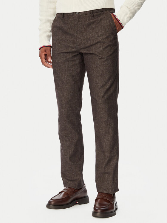 Tommy Hilfiger Chinosy Denton MW0MW44823 Brązowy ciemny Slim Fit