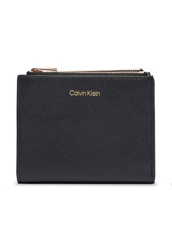 Calvin Klein Portfel Foil Logo Dbl Zip Cardcase LV04F1135G Czarny