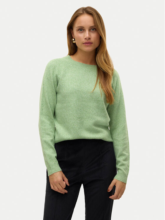 Vero Moda Sweter Doffy 10201022 Zielony Regular Fit