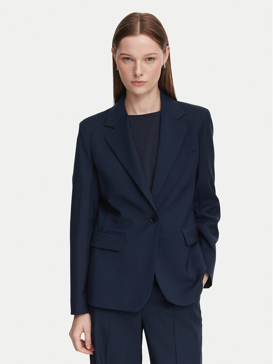 Weekend Max Mara Marynarka Lamine 2625046081 Granatowy Regular Fit