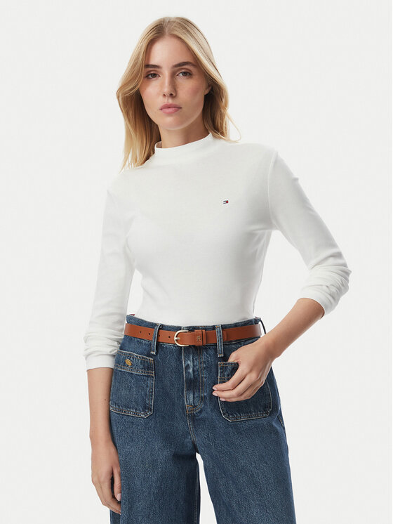 Tommy Hilfiger Bluzka Cody WW0WW47307 Biały Slim Fit