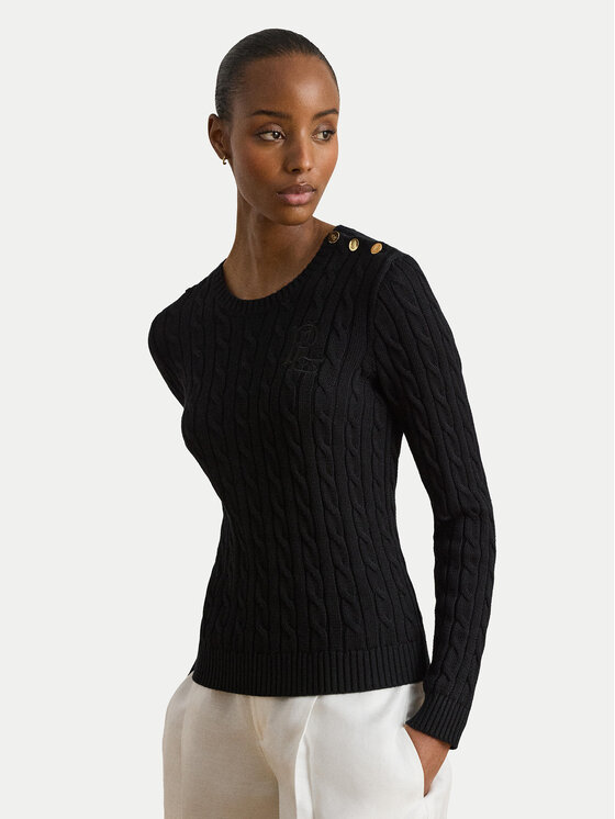 LAUREN RALPH LAUREN Sweter 200P14039001 Czarny Regular Fit