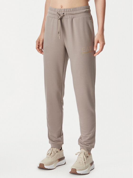 EA7 Emporio Armani Spodnie dresowe 8NTP66 TJ9RZ U6100 Beżowy ciemny Regular Fit
