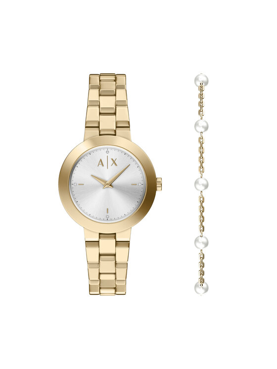Armani Exchange Zestaw zegarek i bransoletka Jackie  AX7185SET Złoty