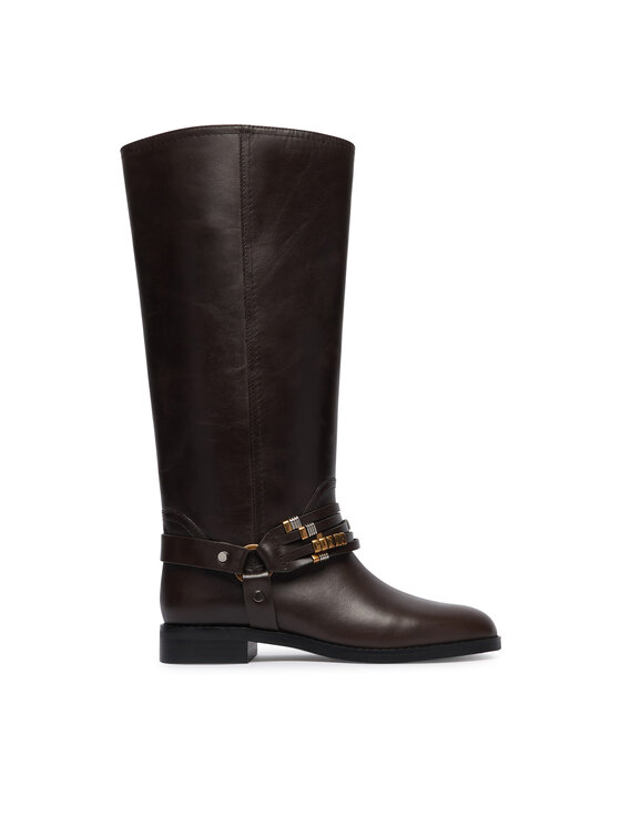PINKO Oficerki Cheval 01 SD0583P001 Brązowy ciemny