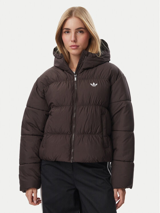 adidas Kurtka zimowa KR9559 Brązowy ciemny Loose Fit