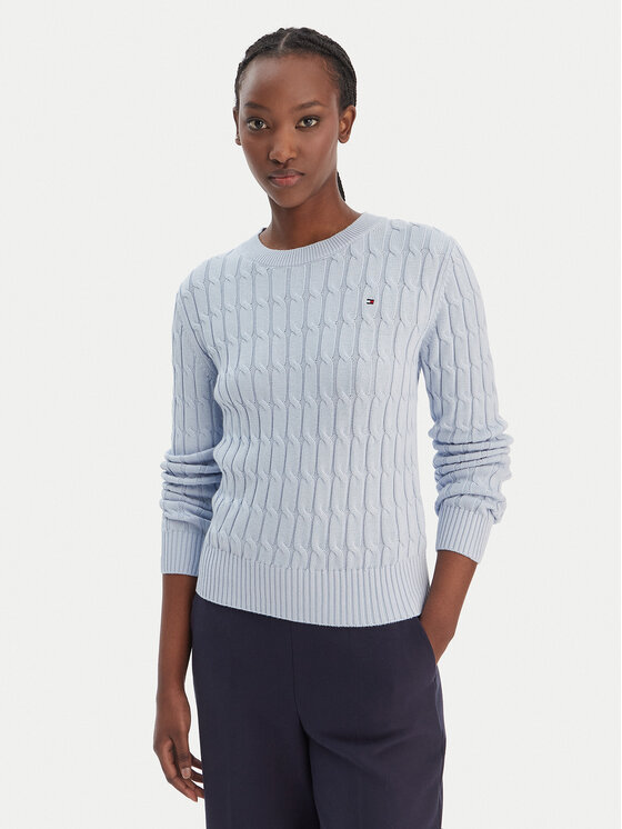 Tommy Hilfiger Sweter WW0WW47644 Błękitny Regular Fit