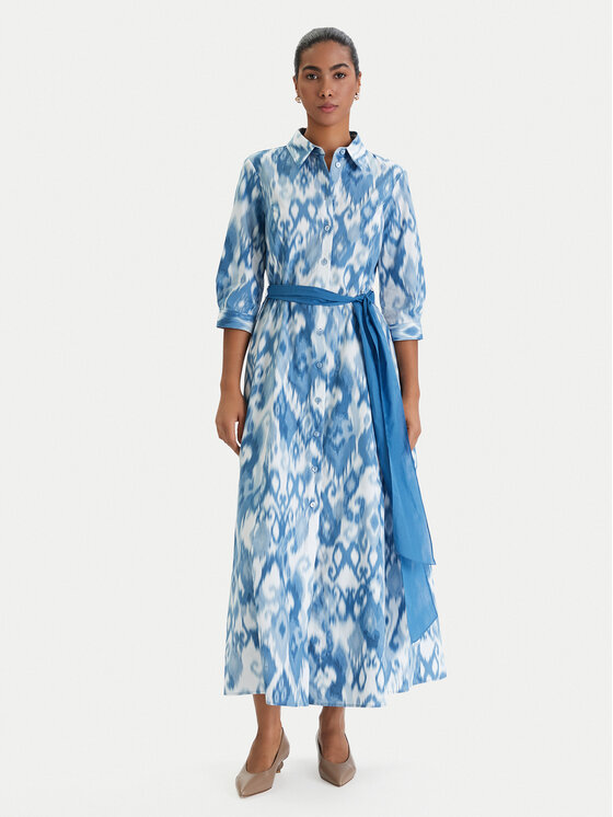 Luisa Spagnoli Sukienka koszulowa Palato 542965 Niebieski Regular Fit