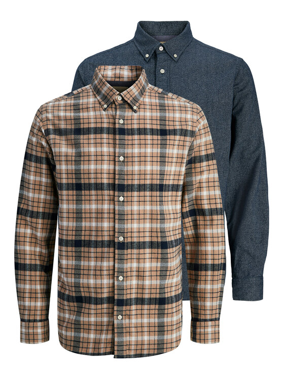 Jack & Jones Komplet koszul Blubarkley 12294328 Beżowy Regular Fit