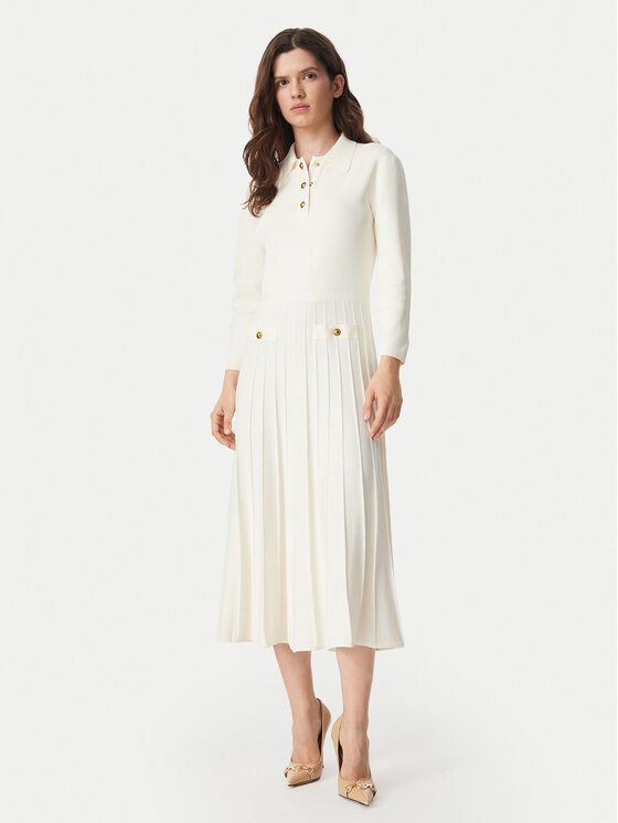 MICHAEL Michael Kors Sukienka dzianinowa MT683J3BFD Kremowy Slim Fit