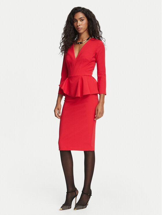 Elisabetta Franchi Sukienka koktajlowa AB-010-67E2-V400 Czerwony Fitted Fit