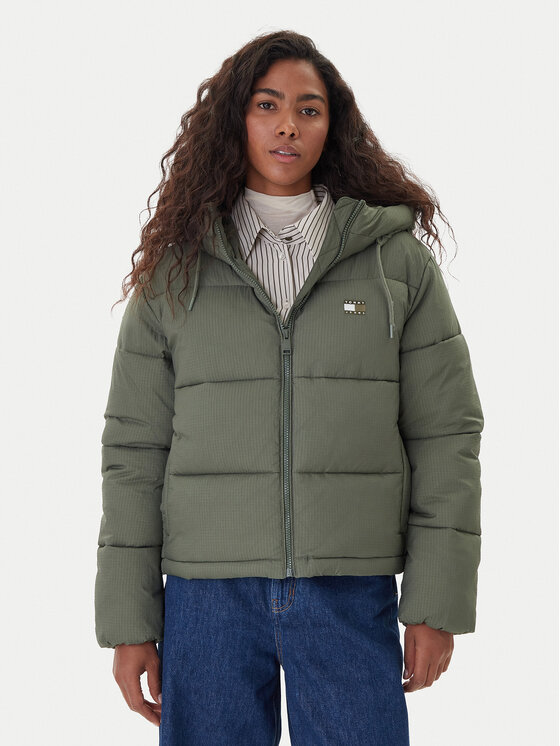 Tommy Jeans Kurtka zimowa DW0DW21625 Zielony Regular Fit