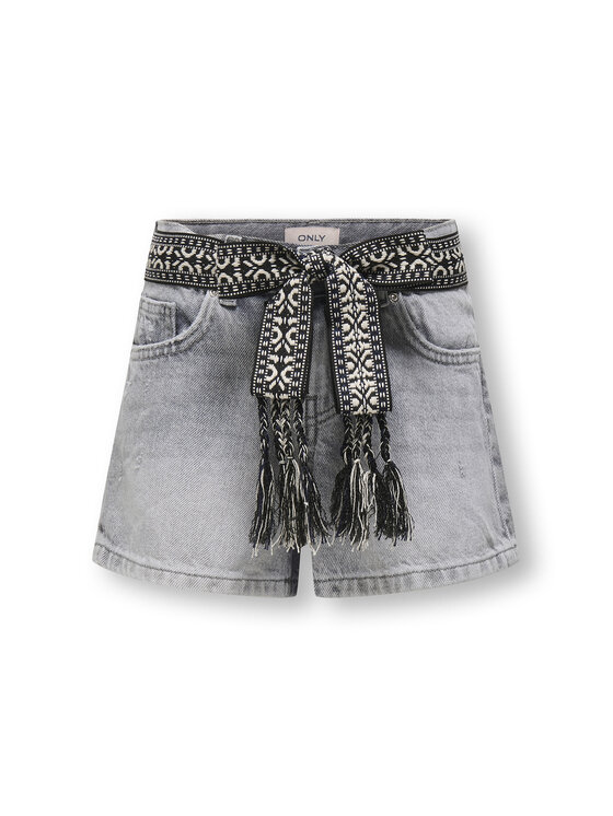 Kids ONLY Szorty jeansowe 15345607 Szary Straight Fit